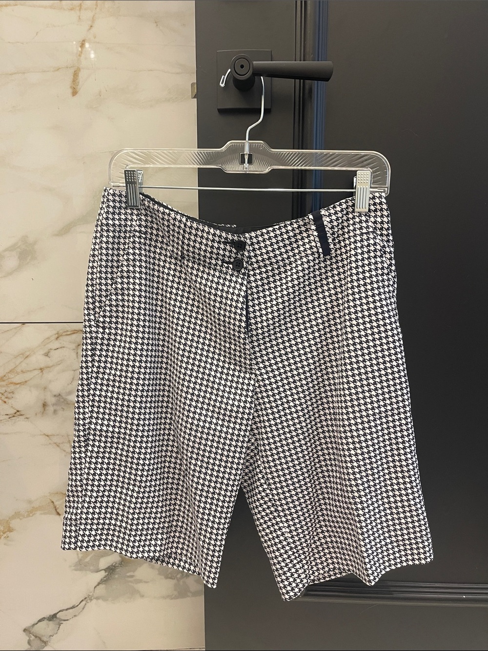 Nike Women's Houndstooth Athletic Shorts - Black & White